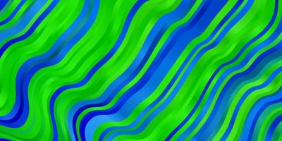 sfondo vettoriale azzurro, verde con linee curve.