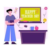 moderno design illustrazione di contento insegnante giorno vettore