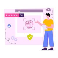 unico design illustrazione di biometrico sito web vettore