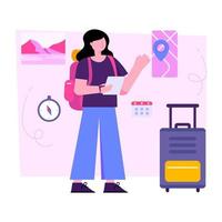 Perfetto design illustrazione di viaggiatore vettore