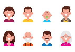 Set di avatar di famiglia vettore