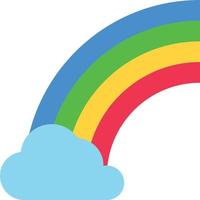 arcobaleno colorato nube tempo metereologico - piatto icona vettore