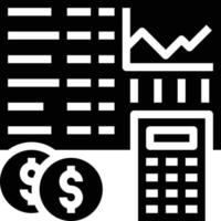 contabilità grafico calcolatrice analisi profitto - solido icona vettore