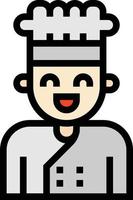 capocuoco avatar cibo - pieno schema icona vettore