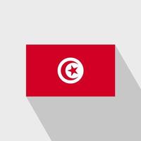 tunisia bandiera lungo ombra design vettore