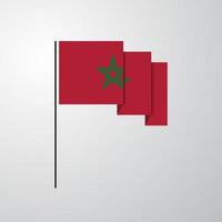 Marocco agitando bandiera creativo sfondo vettore