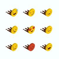 impostato di giallo emoji design vettore