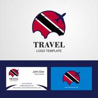 viaggio trinidad e tobago bandiera logo e visitare carta design vettore