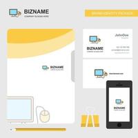 computer attività commerciale logo file copertina visitare carta e mobile App design vettore illustrazione