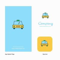 Taxi azienda logo App icona e spruzzo pagina design creativo attività commerciale App design elementi vettore