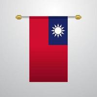 Taiwan sospeso bandiera vettore