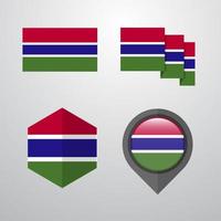 Gambia bandiera design impostato vettore
