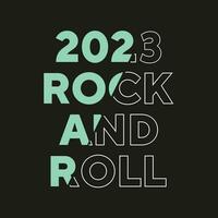 2023 roccia e rotolo nuovo migliore azione testo effetto professionale unico colorato tipografia maglietta design vettore