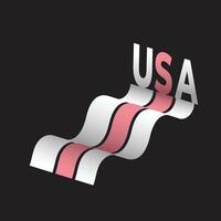 pendenza colorato Stati Uniti d'America 3d avvolto onda testo effetto tipografia design vettore