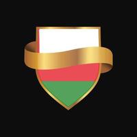 Oman bandiera d'oro distintivo design vettore