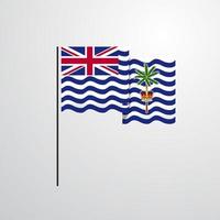 Britannico indiano oceano territorio agitando bandiera design vettore