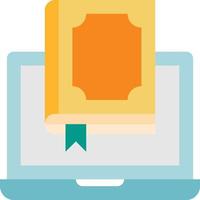 digitale biblioteca libro ebook in linea multimedia - piatto icona vettore