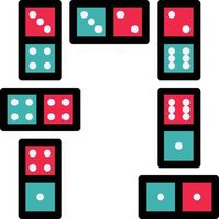 domino gioco casinò tavola - pieno schema icona vettore
