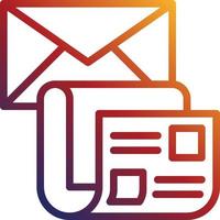 notiziario lettera giornale marketing e-mail - pendenza icona vettore