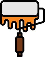 dipingere rullo costruzione - pieno schema icona vettore