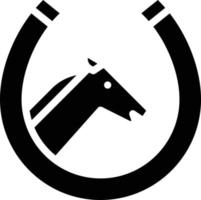 cavallo da corsa scommessa gioco d'azzardo ferro di cavallo - solido icona vettore