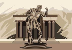 Illustrazione della statua di Ercole vettore