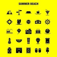 estate spiaggia solido glifo icona per ragnatela Stampa e mobile uxui kit come come crema estate sole sole crema spiaggia vacanza piscina pittogramma imballare vettore