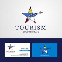 viaggio antigua e barbuda bandiera creativo stella logo e attività commerciale carta design vettore