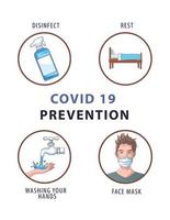 covid19 metodi di prevenzione poster infografica vettore