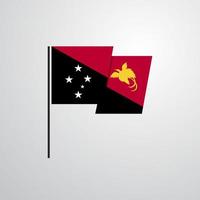 papua nuovo Guinea agitando bandiera design vettore