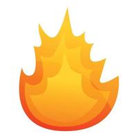 grande fuoco fiamma icona, cartone animato stile vettore
