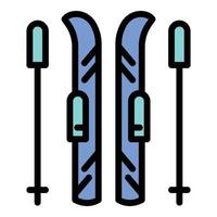 sciare attrezzatura icona, schema stile vettore