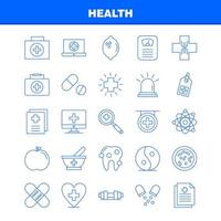 Salute linea icona per ragnatela Stampa e mobile uxui kit come come ambulanza medico assistenza sanitaria ospedale medico pillole tavoletta medicina pittogramma imballare vettore