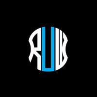 RUW lettera logo astratto creativo design. RUW unico design vettore