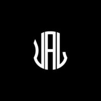 webual lettera logo astratto creativo design. ual unico design vettore
