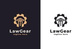 giustizia legge azienda industriale Ingranaggio pilastro colonna logo design ispirazione vettore