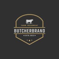 Vintage ▾ retrò distintivo emblema bistecca Casa Toro silhouette bene per azienda agricola o ristorante logo design lineare stile vettore