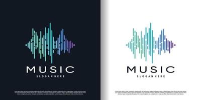 musica logo design icona con creativo concetto stile premio vettore