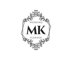 mk iniziali lettera nozze monogramma loghi collezione, mano disegnato moderno minimalista e floreale modelli per invito carte, Salva il Data, elegante identità per ristorante, boutique, bar nel vettore