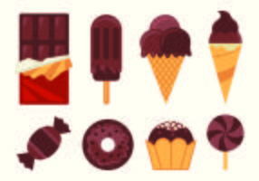 Set di vettori di cibo al cioccolato
