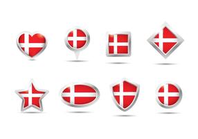 Vettore del bottone della bandiera danese