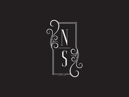 bellissimo ns lusso logo, nuovo ns sn nero bianca lettera logo design vettore