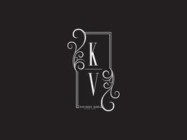 premio kv vk logo icona, iniziali kv lusso lettera logo design vettore