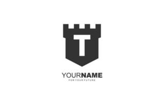 t logo fortezza vettore per identità azienda. iniziale lettera sicurezza modello vettore illustrazione per il tuo marca.