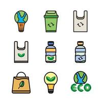 ambientale icona vettore illustrazione, plastica, bottiglia.