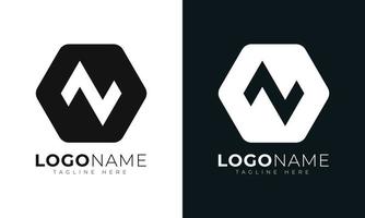 iniziale lettera n logo vettore design modello. con esagonale forma. poligonale stile.
