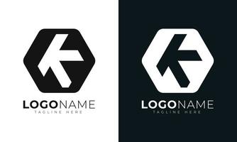 iniziale lettera K logo vettore design modello. con esagonale forma. poligonale stile.