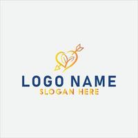 cuore amore logo design con vettore formato.