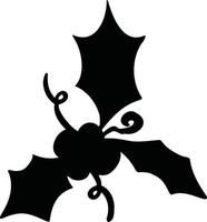 simbolo nuovo anno Natale bacca agrifoglio agrifoglio silhouette vettore