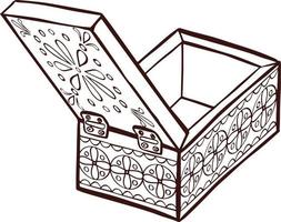Vintage ▾ scatola, cofanetto simbolo illustrazione cartone animato stile vettore